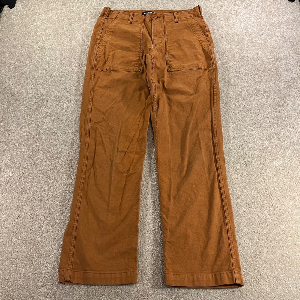 Lands' End Utility Pants Womens 8 Rust Brown Straight Leg Canvas